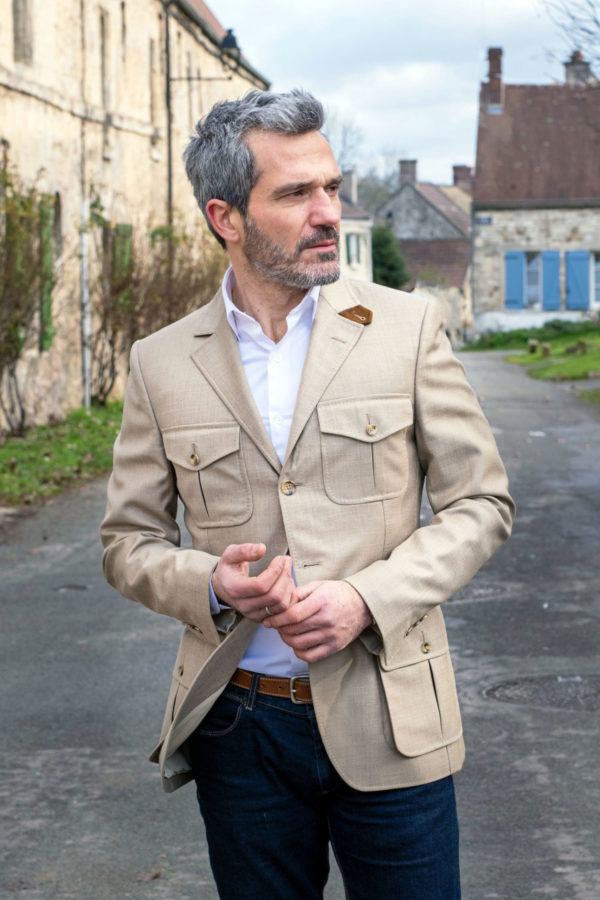 Veste homme 100% Laine Saharienne